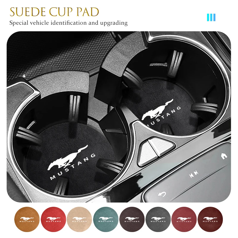 Almohadilla antideslizante con logotipo de coche, soporte para bebidas, accesorios interiores para Mustang Fiesta Kuga Edge Mondeo ST Mondeo Shelby, 2 uds.