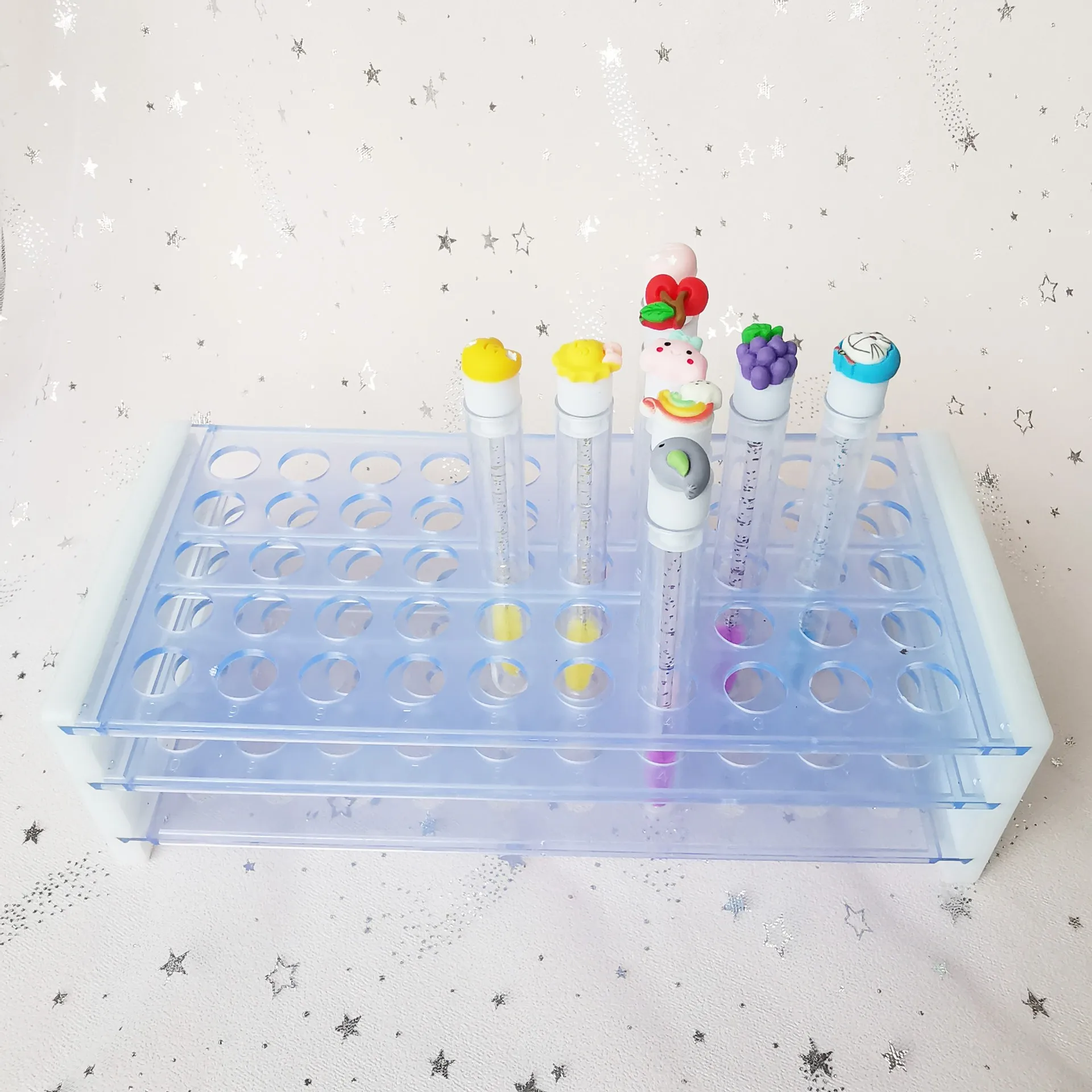 Suporte de exibição de tubo de escova de sobrancelha, caneta acrílica, ferramentas de maquiagem de beleza, suporte de armazenamento de escova de cílios, pinça, armazenamento de batom