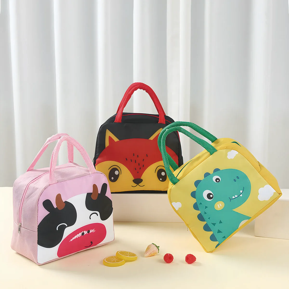 Dinosaur Insulated Lunch Bag Cartoon Animal Cute Bento Bag Lunch Bag Outdoor Insulated Box Ideal for Picnics and School Lunches