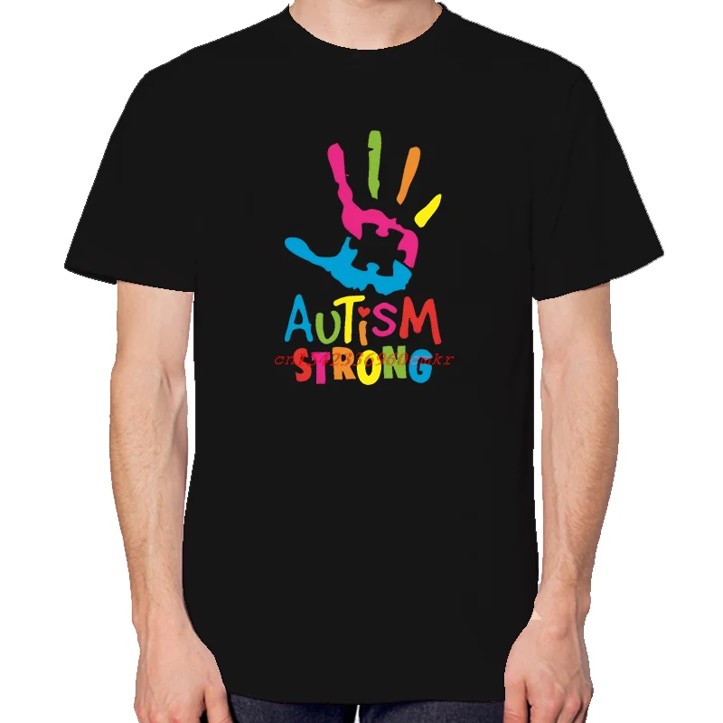 Funny Graphic T Shirts Autism Strong Fashion Tees Tops Summer Cotton New Shirts And T-Shirts Unisex O-Neck Print T Shirt