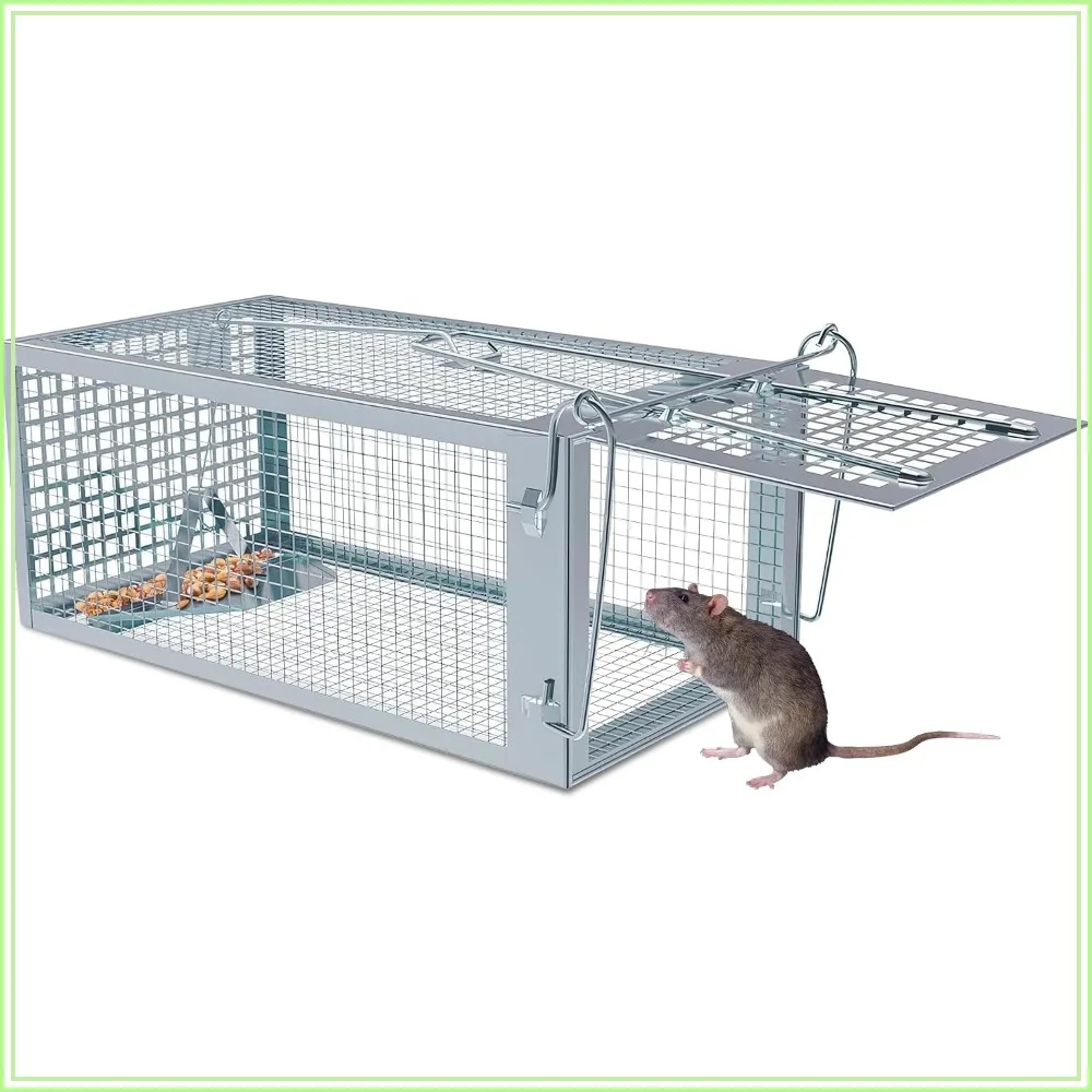 

Humane Rat Trap, No Kill Live Mouse Cage, Catch & Release Rodent Trap for Indoor Outdoor, 10.6x5.5x4.7 in