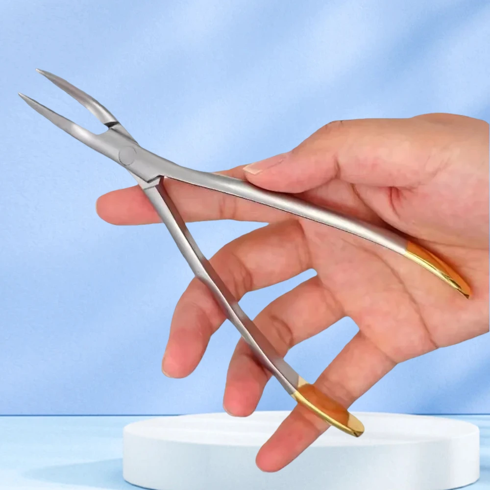 

Dental Residual Root Tweezers Tooth Extraction Forceps Curved Maxillary Mandibular Teeth Universal Pliers Dentist Tools