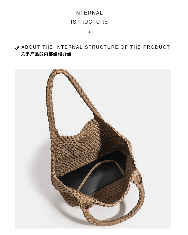 Hochwertige Handgewebte Nylon-Schultertasche mit Großer Kapazität für Damen, Hochwertiges Design, Luxuriöse Verarbeitung, Modische Damenhandtasche – Detail 7