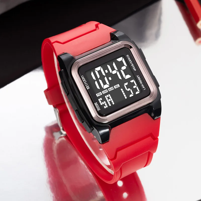 

Мужские цифровые водонепроницаемые спортивные часы с подсветкой, многофункциональные LED-часы для активного отдыха, бега, фитнеса, для студентов