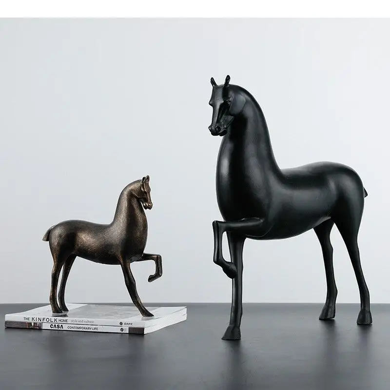 High Leg Lift Exercise Resin Horse Statue Desk Decoration Abstract Artwork Sculpture Room Aesthetic Decor Crafts Ornaments