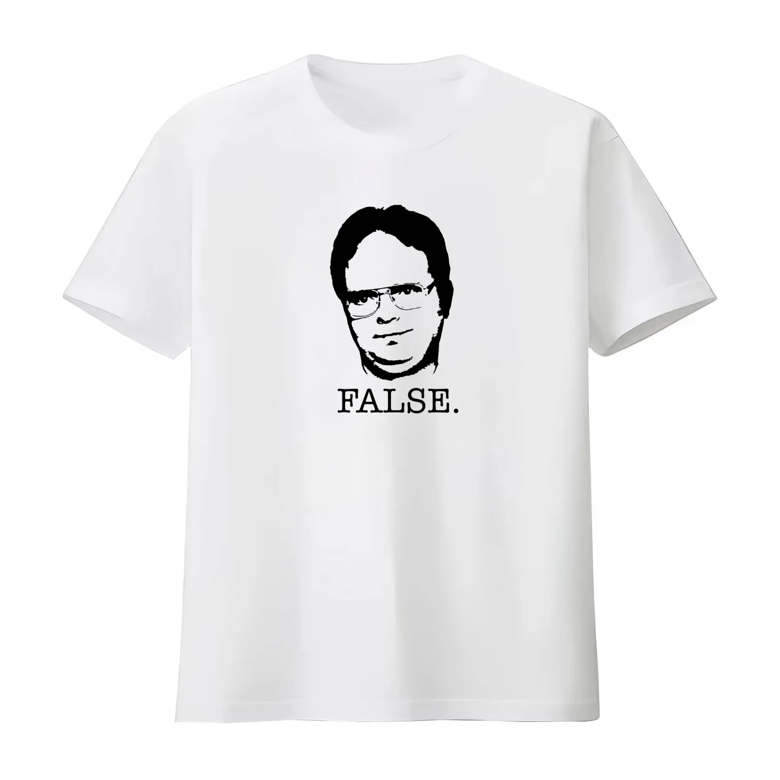 DWIGHT SCHRUTE FALSE. (The Office TV Show) T-Shirt Summer Casual Cotton Tee Oversized Streetwear Tops Vintage Graphic Print