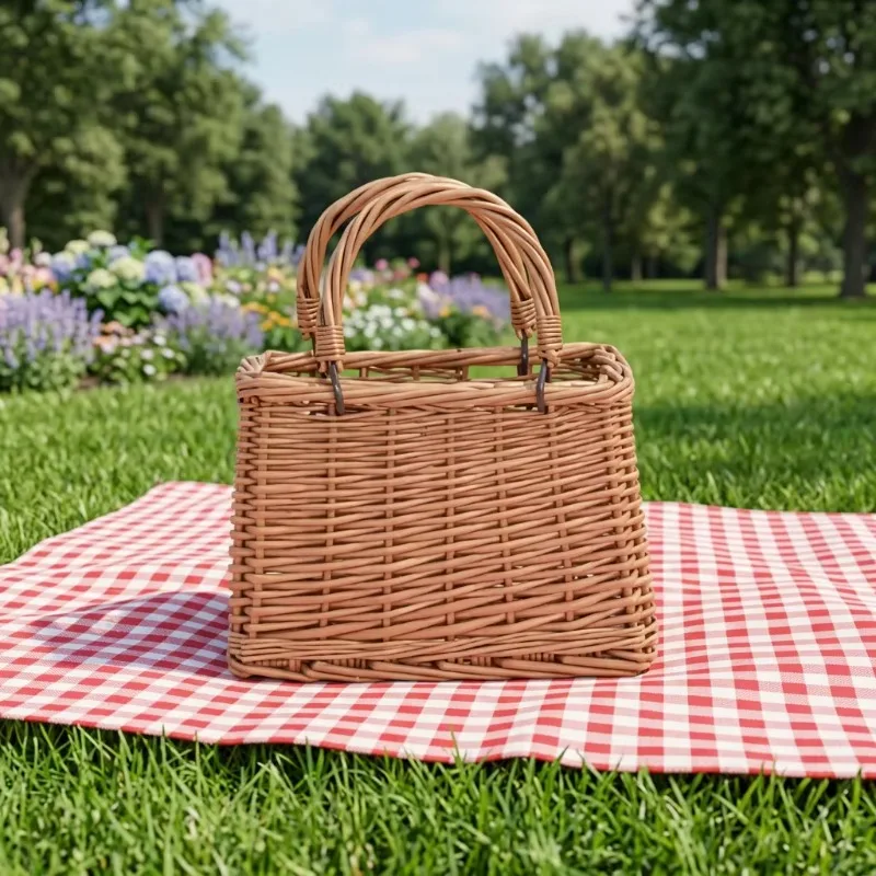 Customized environmentally friendly modern rattan clothing storage basket woven multi-functional storage rack