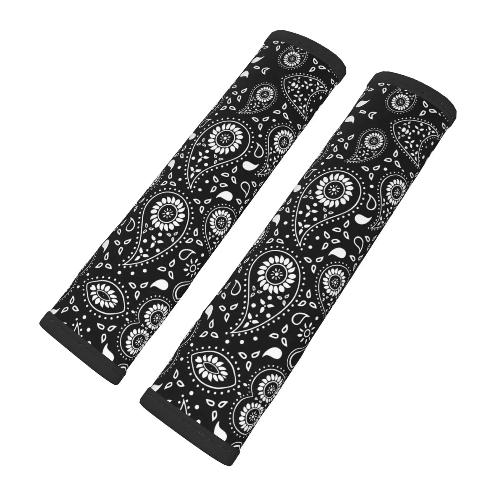 2-piece Black Bohemian Style Car Seat Belt Cushion Shoulder Protection Comfortable Seat Belt Shoulder Strap Luggage Strap