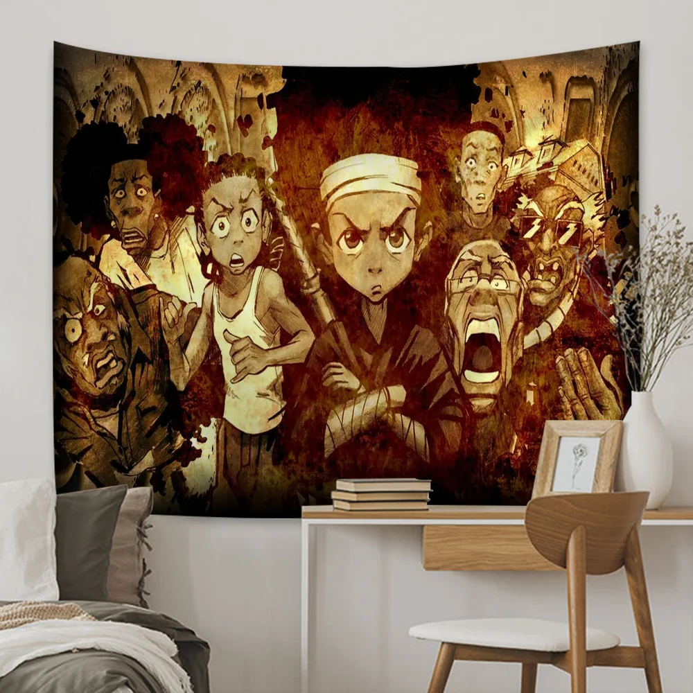 Cartoon The Boondocks Hanging Bohemian Tapestry Hanging Tarot Hippie Wall Rugs Dorm Wall Hanging Home Decor