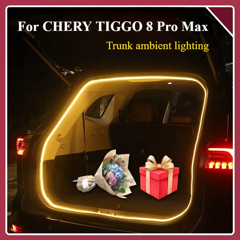 

For CHERY TIGGO 8 Pro Max 2023 2024 Rear Trunk LED Light Bar Strips Trunk Decorative Lamp Strip Automatic Light Accessories