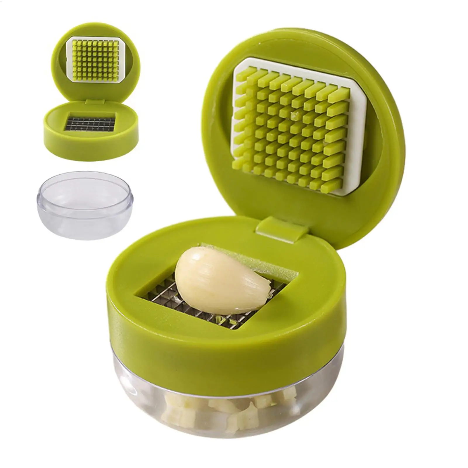 Multifunctional Garlic Press Manual Mincer Portable Manual Garlic Mincer Stainless Steel Garlic Slicer Handheld Ginger Masher
