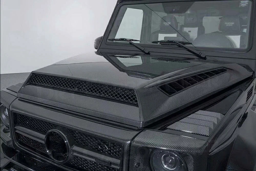 

JCYECF Для Mercedes-Benz G-CLASS W463 G500 G550 G55 G63 AMG 04-17: Накладка на капот из карбона, вентиляционная решетка, крышка капота