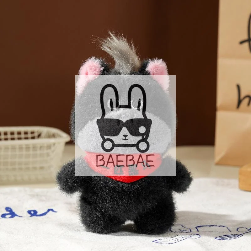 Kawaii cavalo preto pingente de pelúcia chaveiro bonito animal boneca ano do cavalo lembrança chaveiro mochila pingente decoração presente