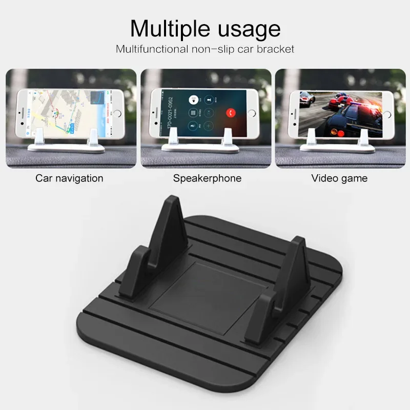Car Dashboard Silicone Mount Phone Holder Non Slip Mat GPS Navigation Bracket For iPhone Samsung Android Smart Phones Keys