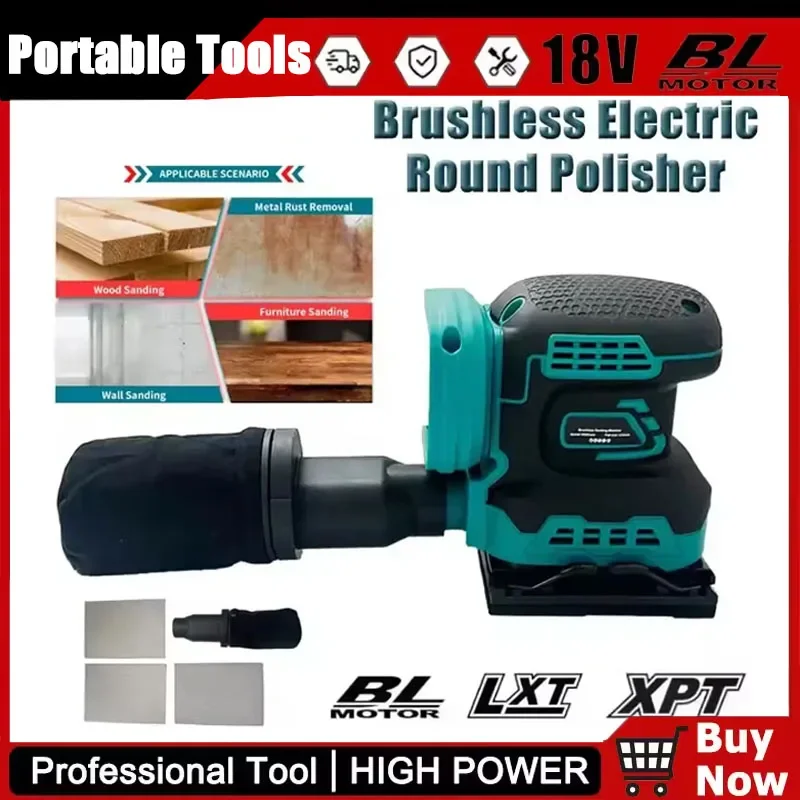 

For Makita Electric Cordless Disc Random Orbital Brushless Sander Grinding Polisher 3-Speed Sanding Machine 18V Battery