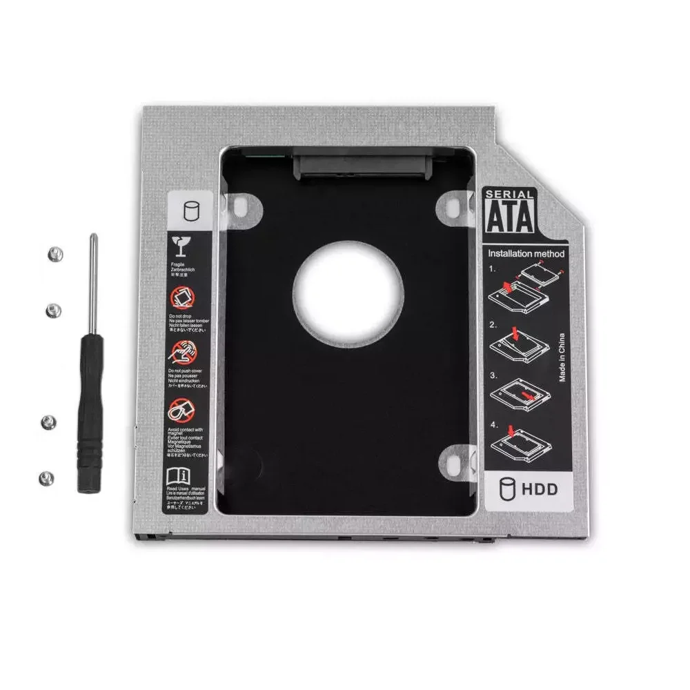 Universal 12.7mm SATA 2nd Hard Drive HDD SSD Optical Caddy Bracket for Apple iMac A1311 A1312 Swap AD-5680H GA11N GA32N DVD