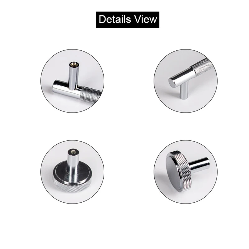 Luxury 4PCS Solid Brass T-Bar Furniture Pulls Handles Drawer Knobs Cupboard Wardrobe Closet Dresser Cabinet Pulls Chrome/Gold