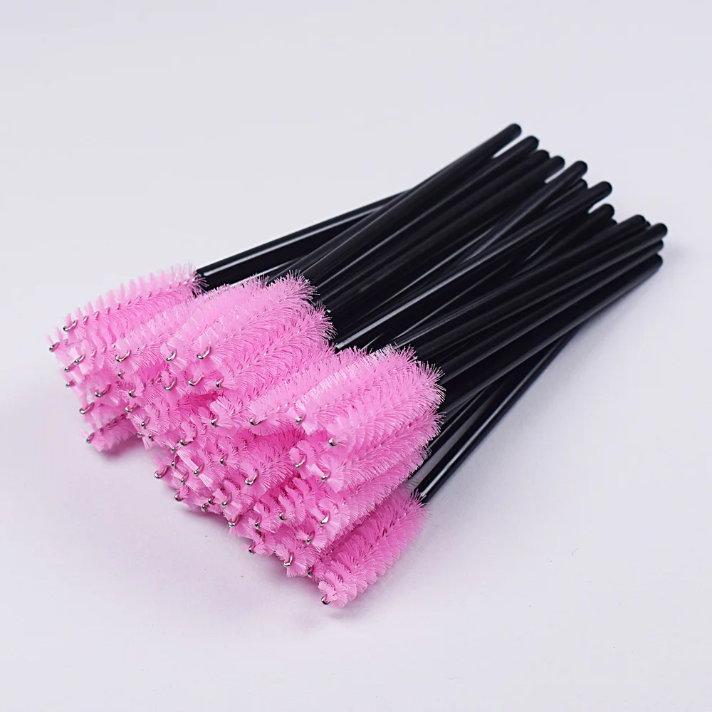 50Pcs Disposable Crystal Eyebrow brush Diamond Handle Mascara Wand Applicator Eye Lashes Cosmetic Brushes Eyelash Extension Tool