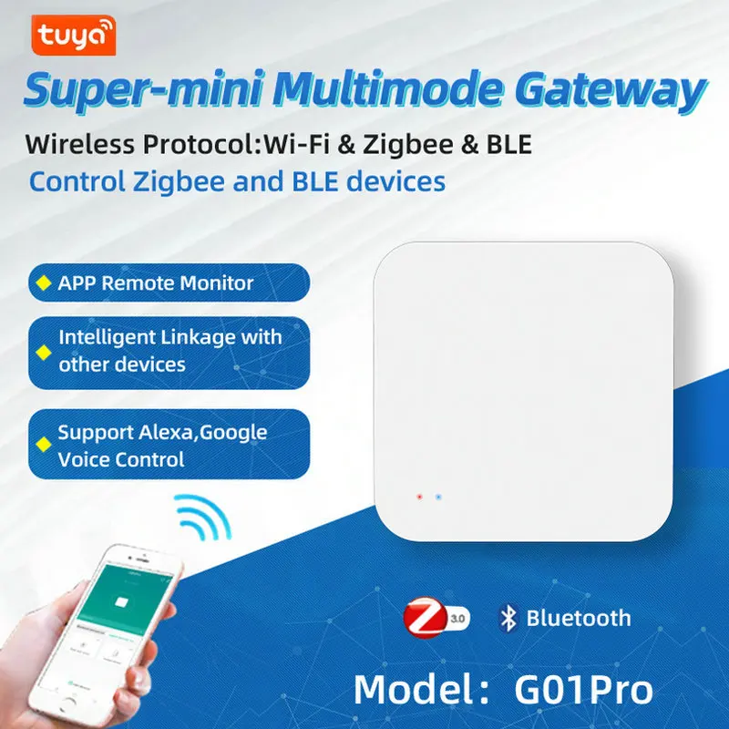 Tuya-Hub inalámbrico multimodo Zigbee BT, puerta de enlace, electrodomésticos inteligentes, control remoto, puente, compatible con Alexa y Google