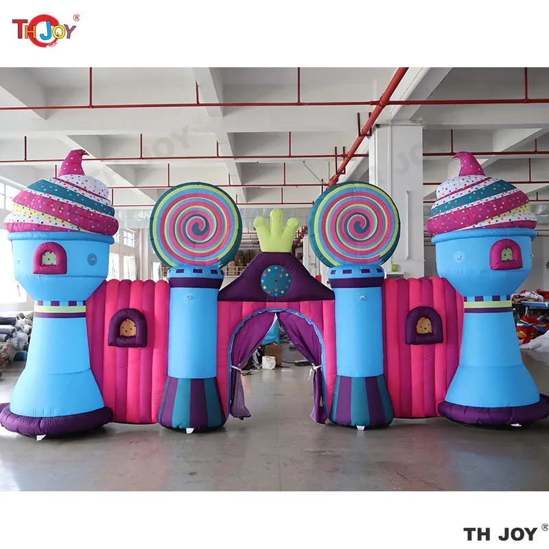 

Надувная фоновая стена для мороженого шириной 6 м с входной аркой для продажи