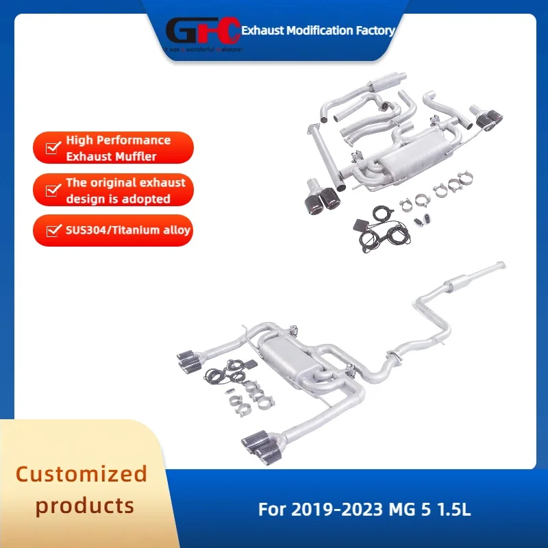 

GFC 304 Stainless steel Catback High-Performance Electronic Valve Exhaust Muffler System for 2019-2023 MG 5 1.5L