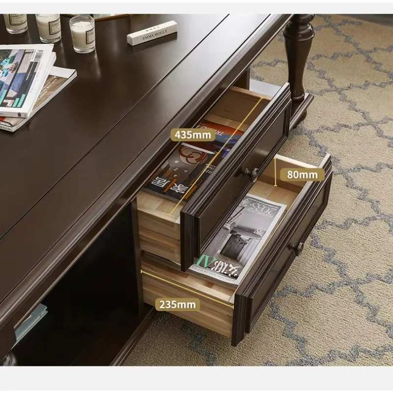 b17 American pure solid wood light luxury simple retro European living room home coffee table