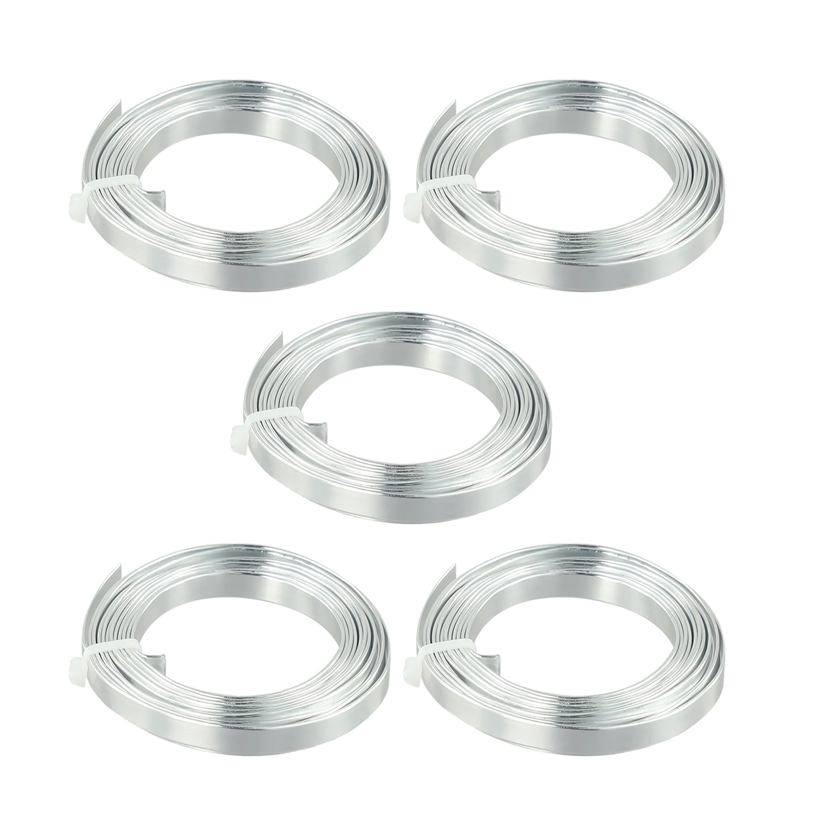 

Раскрытие вашего внутреннего художника, ковкая плоская серебряная алюминиевая проволока для изготовления ювелирных изделий и поделок, 5 рулонов, чтобы подарить творчество