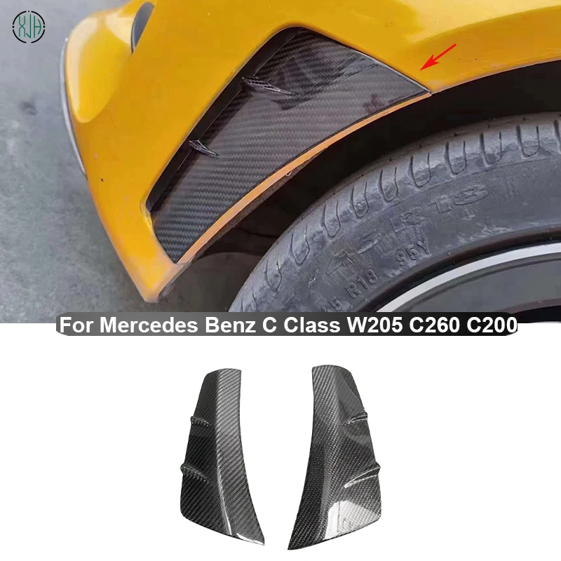 Carbon Fiber For Mercedes Benz C Class W205 C260 C200 Front Bumper Side Air Vent And Side Wing Wind Blade Decoration Body kit