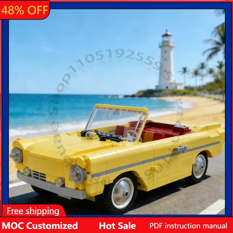 

Конструктор 628 деталей «Гиперкар-амфибия 770» MOC: Модульная сборка, креативный дизайн, развивающая игрушка для мальчиков, подарок на Рождество