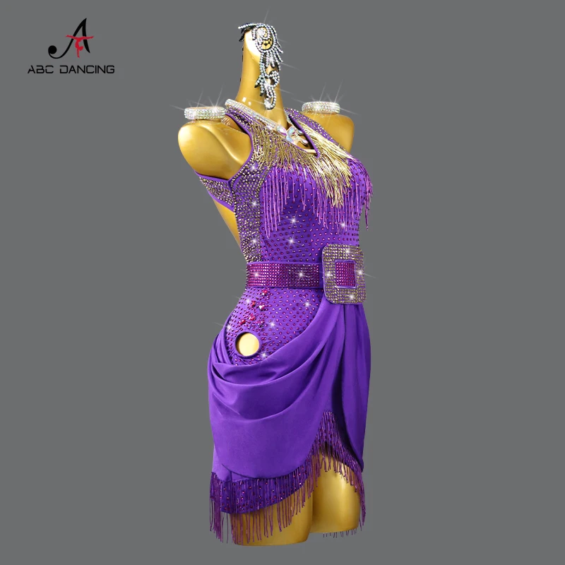 Vestido de patinação artística samba para mulheres, traje de palco, dancewear de salão, roupa sexy, roupas noturnas para meninas, saia de dança latina