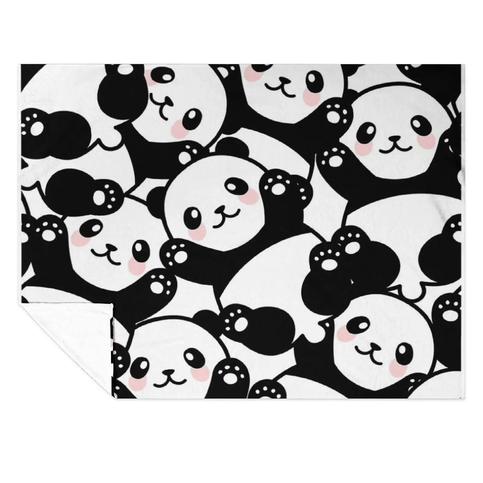 

Cute Cartoon Panda Pile Throw Blanket Custom Sofa Throw Stuffeds Furrys Blankets