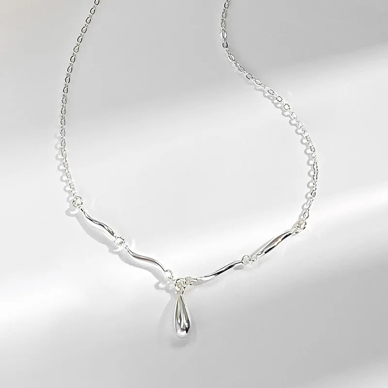 Thaya Elegant Women Necklaces Classic Genuine S925 Silver Water drop Pendant Necklaces Female Chorker Birthday Party Jewelry
