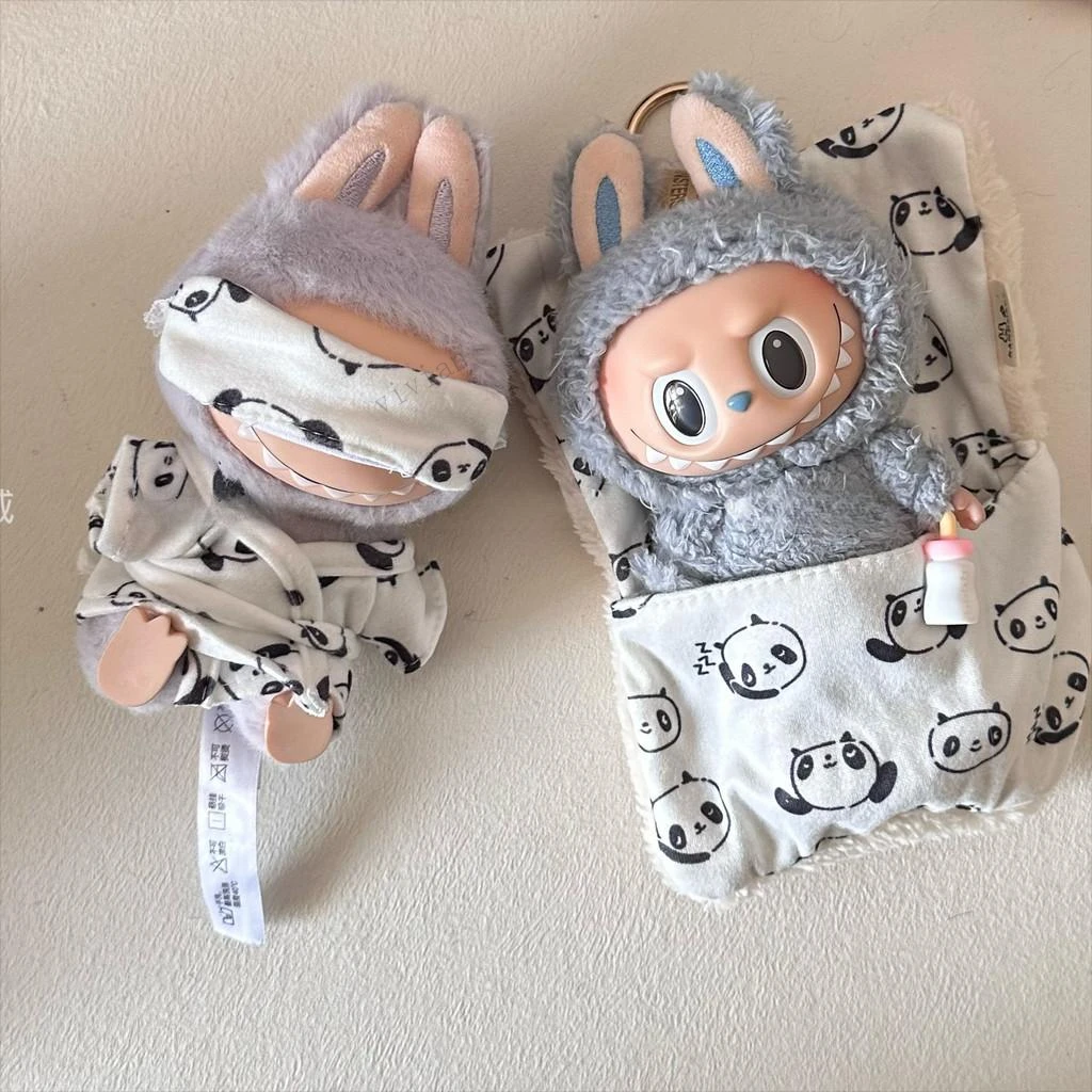 For 15-17CM labubu doll cloth/20Cm10cm cotton doll outfit sleeping bag pajama set cute toy doll change baby clothes