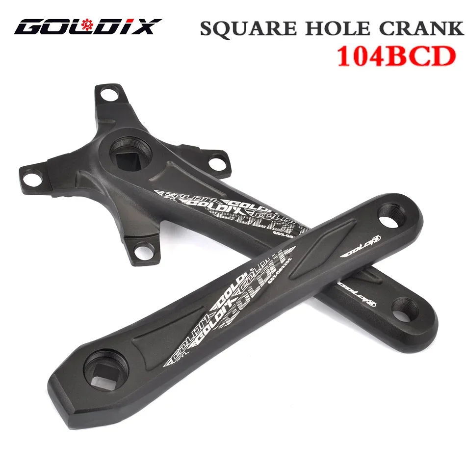 Bicycle Crankset 104BCD MTB Square Hole Crank Mountain Bike Aluminum Alloy 170/175mm Narrow Wide Teeth 32/34/36/38/40/42T