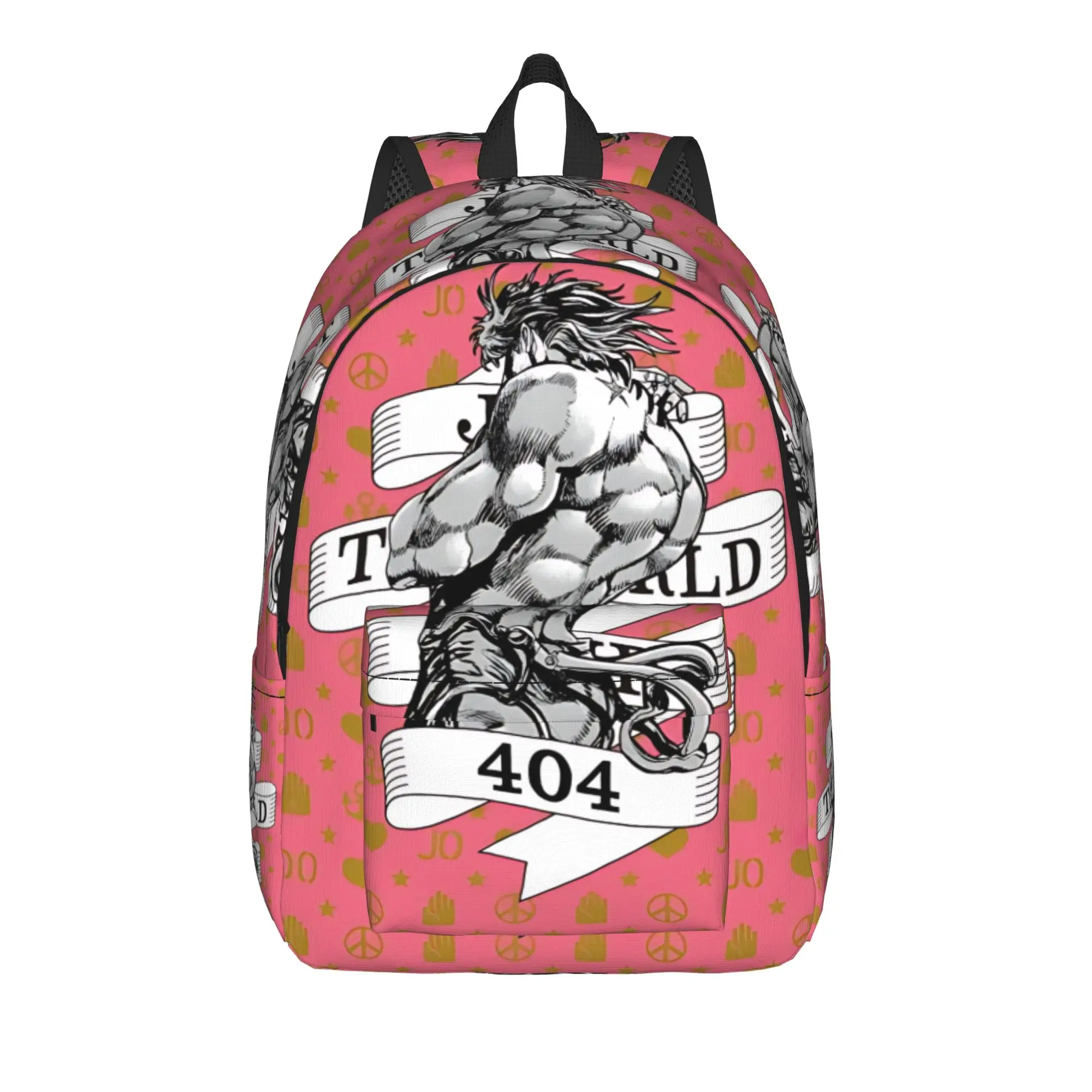 

Fashion Jojo's Bizarre Adventure World Backpack Mochilas Cool Journey Zipper Closure Rucksack