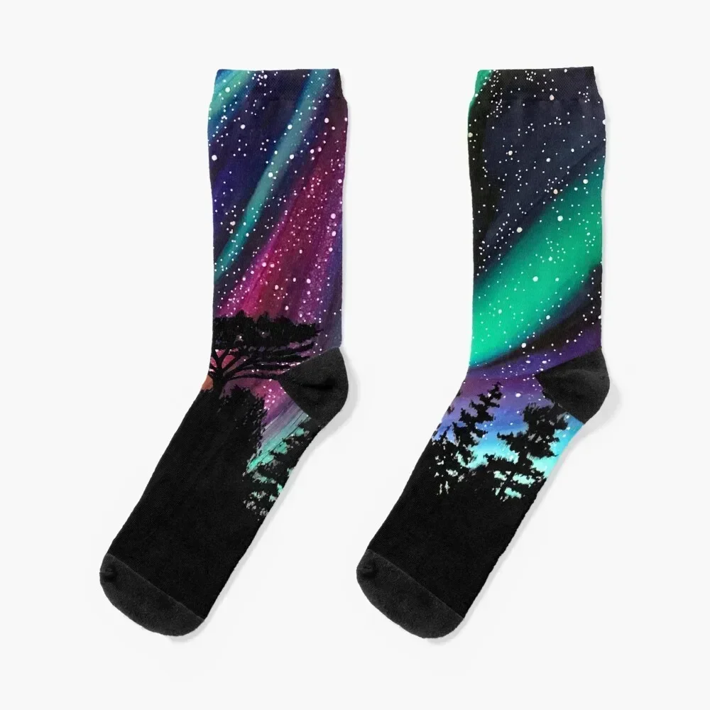 

Alaskan Aurora Aurora Borealis Northern Lights Socks cute moving stockings Socks Woman Men's