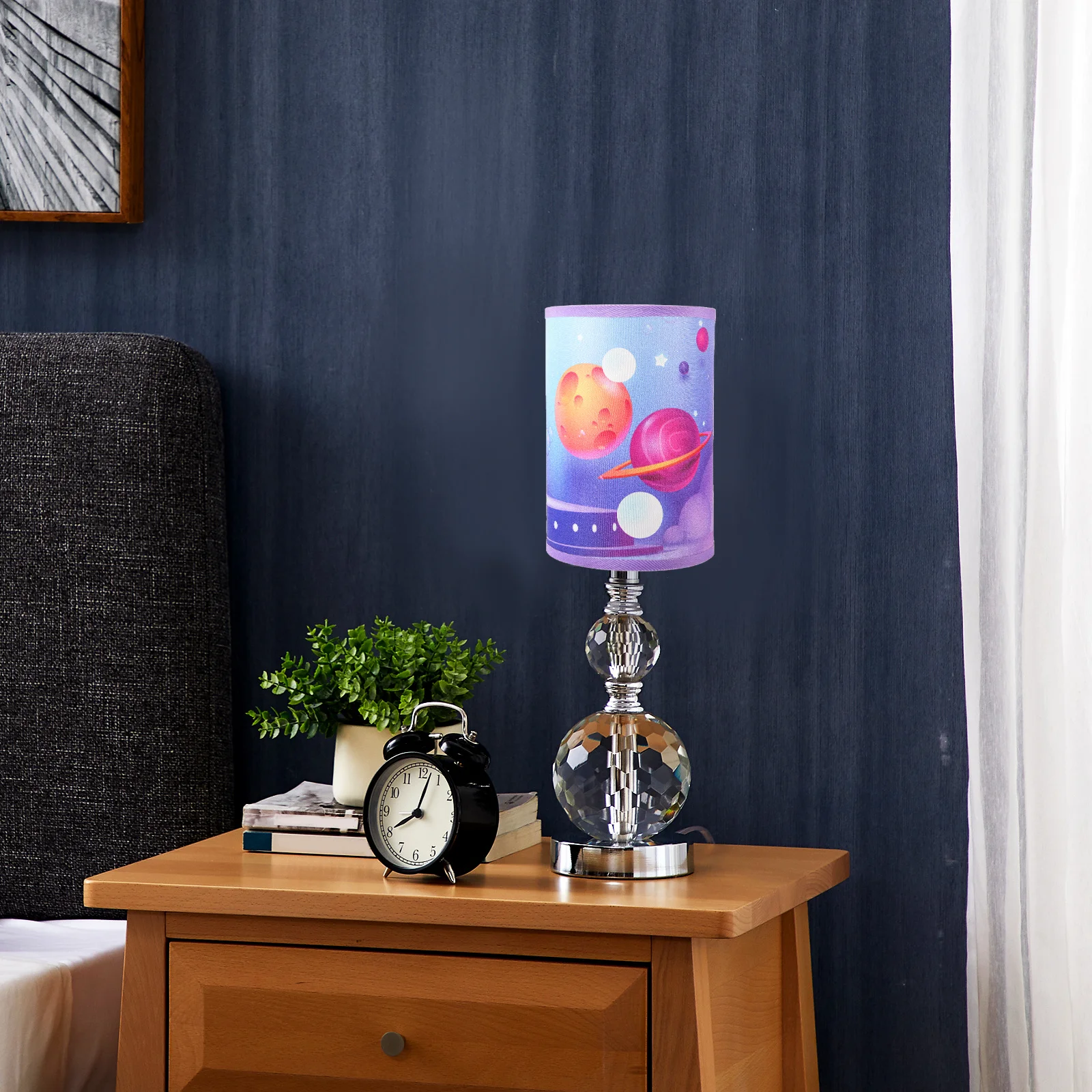 

Stylish Space Inspired Lamp Shade for Children's Bedroom Fits Most Table Lamps and Floor Lights Decorative Fabric Light Cover