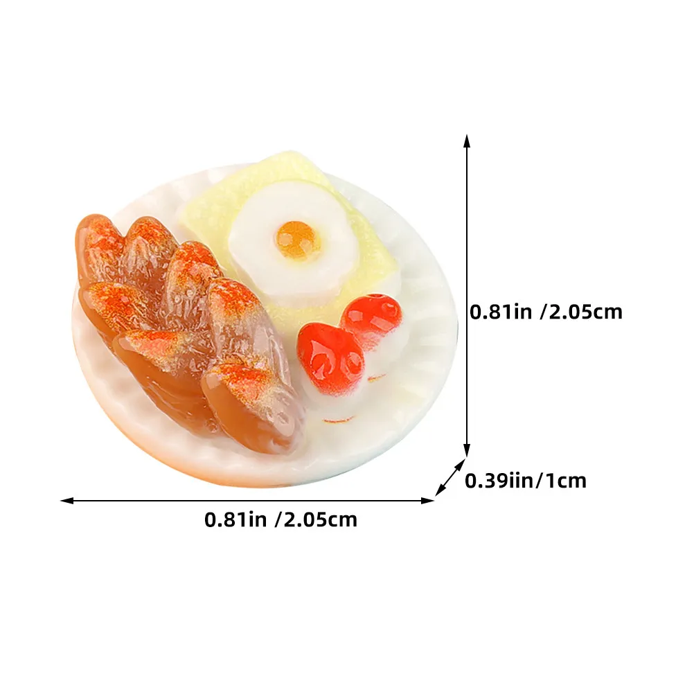 18Pcs Mini Food Ornaments Realistic Bright Color Miniature Dessert Snack Models for Mini House Decoration Micro Landscape DIY
