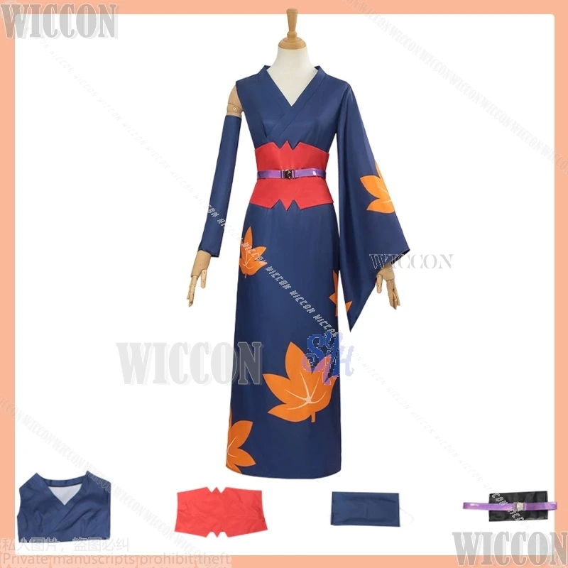 Tsukuyo تأثيري أنيمي كينتاما جيرسي مثير عالية الشق ثوب الكيمونو الياباني مابل ليف نمط فستان Kawaii هالوين كوميك كون لعب الأدوار