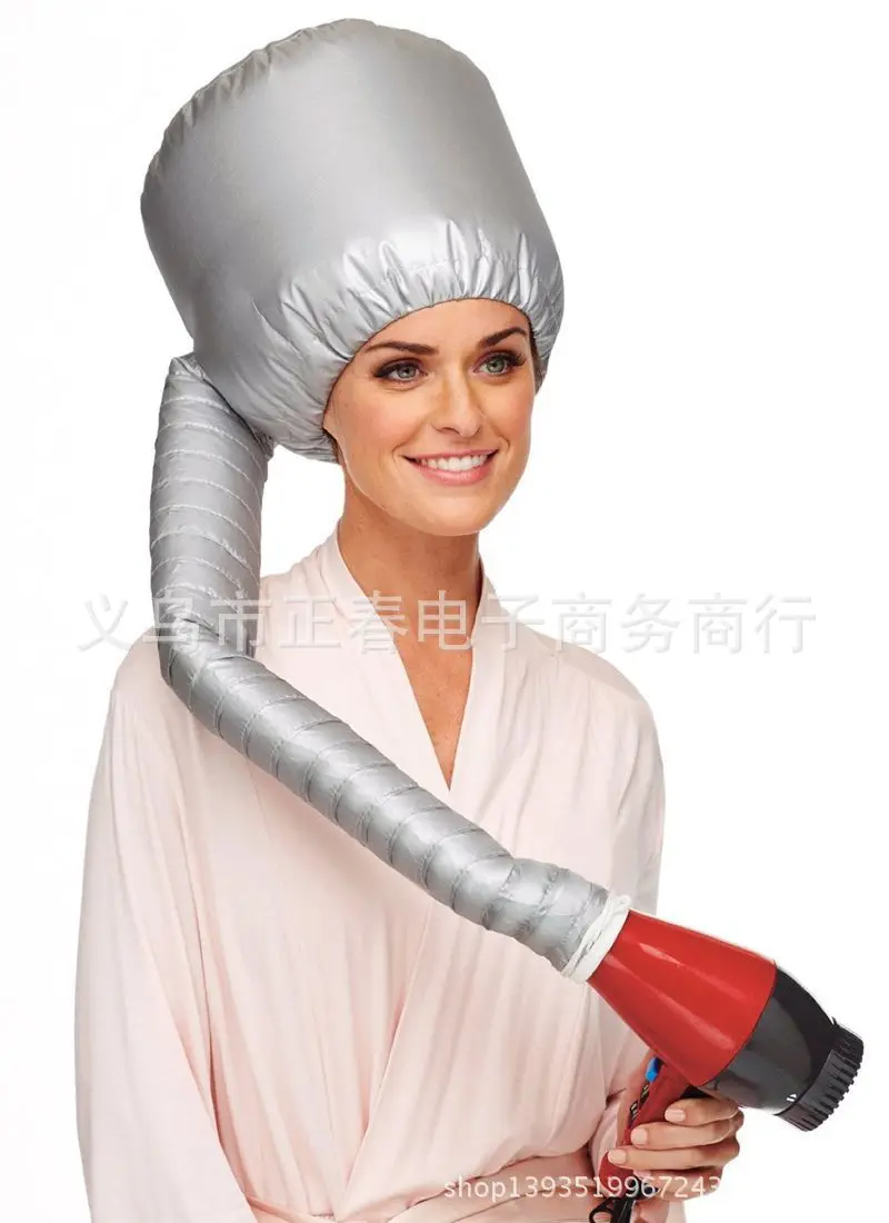 Comfort Home Portable Salon hair dryer cap Hood Bonnet Attachment Silver Color Haircare Bonnet dryer attachment hair cover