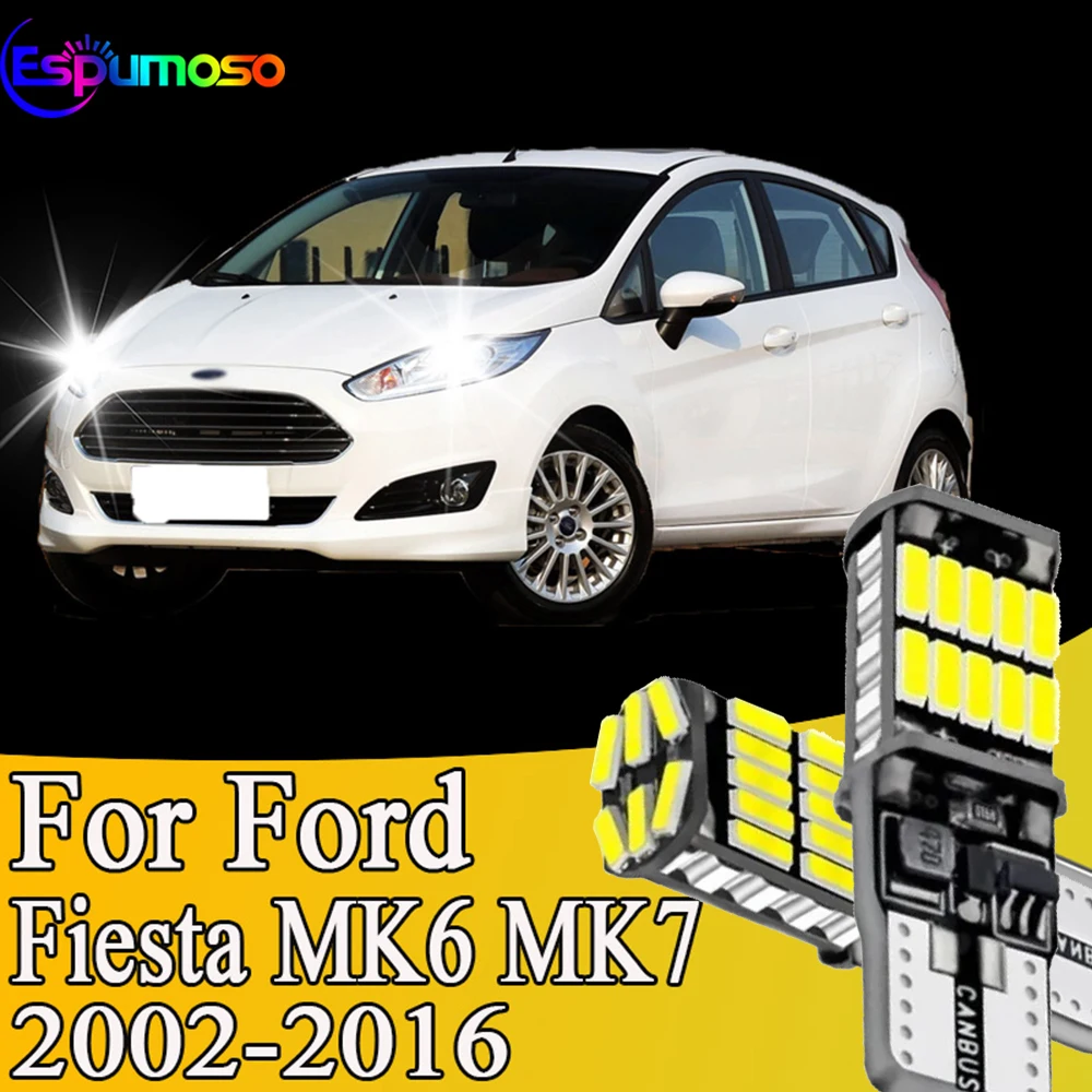 For Ford Fiesta MK6 MK7 2002-2013 2014 2015 2016 2Pcs Super Bright T10 W5W LED Bulbs Canbus 12V/24V White Red Blue Yellow