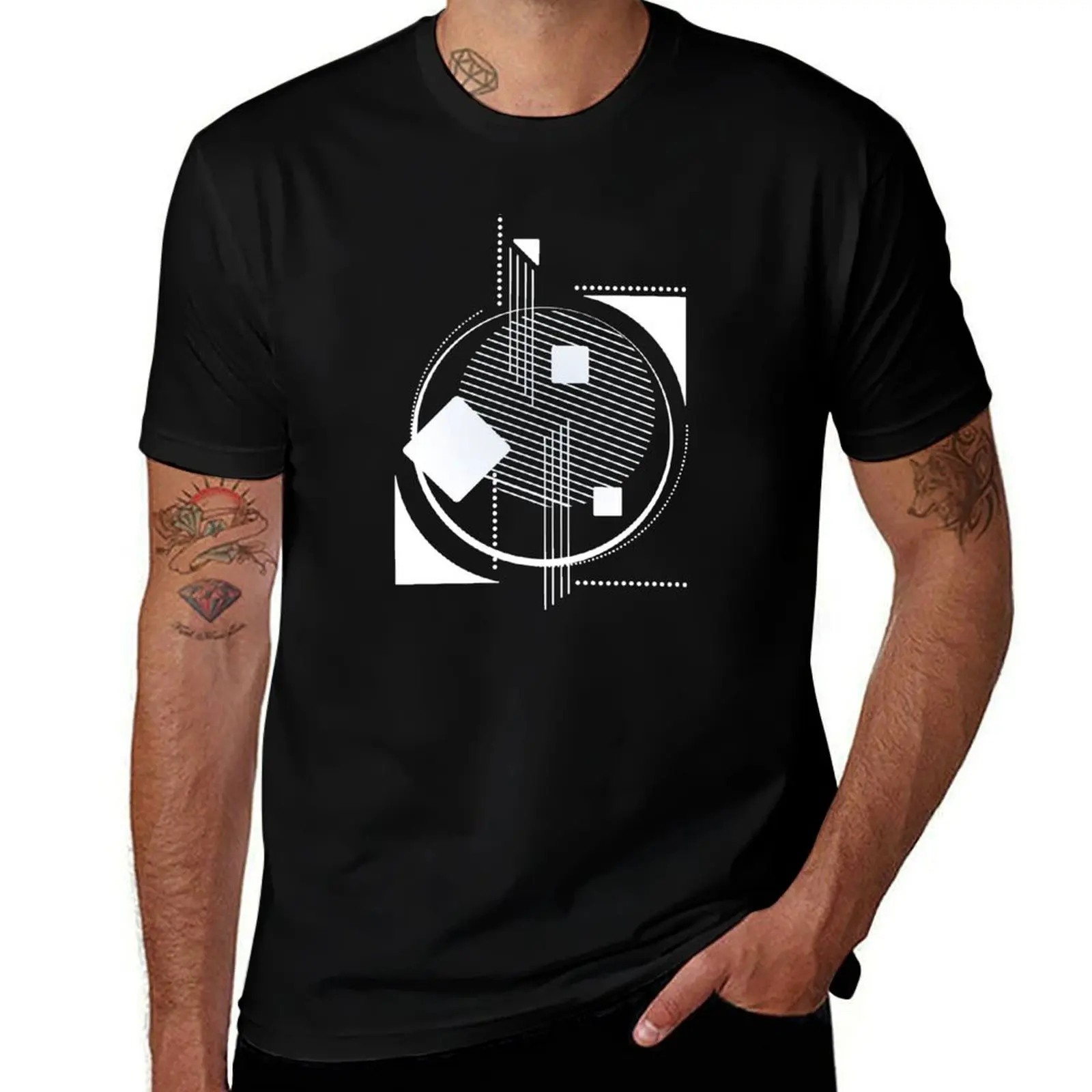 

Geometric Abstract nordic black and white T-Shirt cotton t shirts man 100% t shirt man luxury T-Shirt