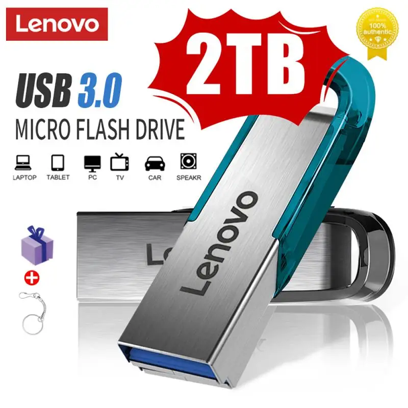 Флеш-накопитель Lenovo 2 ТБ 1 ТБ USB 3,0, высокоскоростной флеш-накопитель 512 ГБ, USB-накопитель 256 ГБ, USB-накопитель для компьютеров и ноутбуков