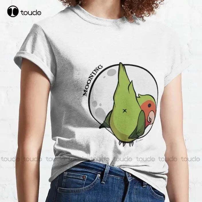 Mooning Peach Faced Lovebird Classic T-Shirt O Neck Tshirt Men Cotton Outdoor Simple Vintag Casual Tee Shirts Make Your Design