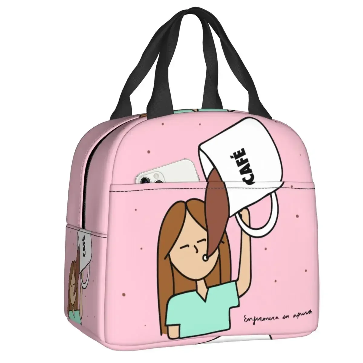 

Enfermera En Apuros Doctor Nurse Medical Insulated Lunch Bag for Women Leakproof Cooler Thermal Lunch Box Kids School Children