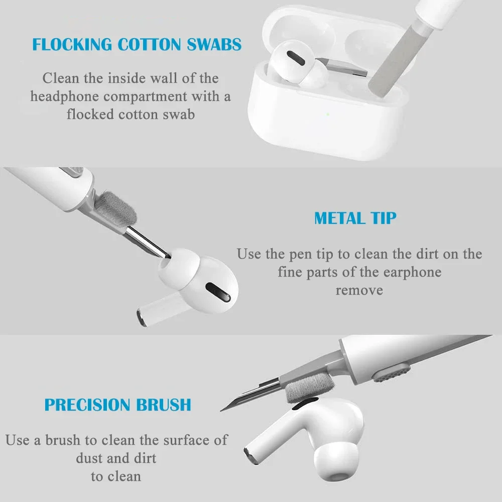 Cleaner Kit for Airpods Pro 3 2 1 Earphone Cleaning Pen Brush Earbuds Clean Tools For Samsung Huawei Xiaomi Headset Charging Box
