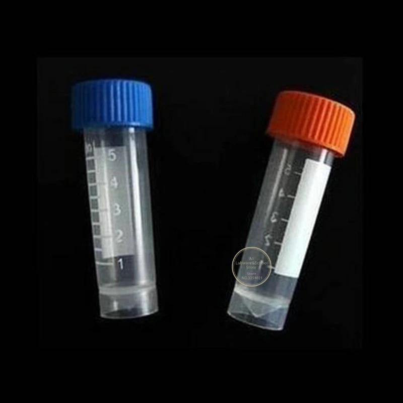 50pcs 100pcs 200pcs 300pcs 500pcs 5ml Cryovial Plastic Test Tubes Cryo Vial Freezing Tube Cold Storage Tube with gasket