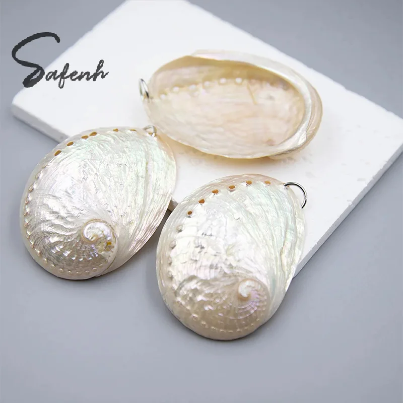 1Pcs DIY Women's Necklace Gift Accessories White Natural Abalone Shell Pendant Water-drop Shape For Jewelry Making
