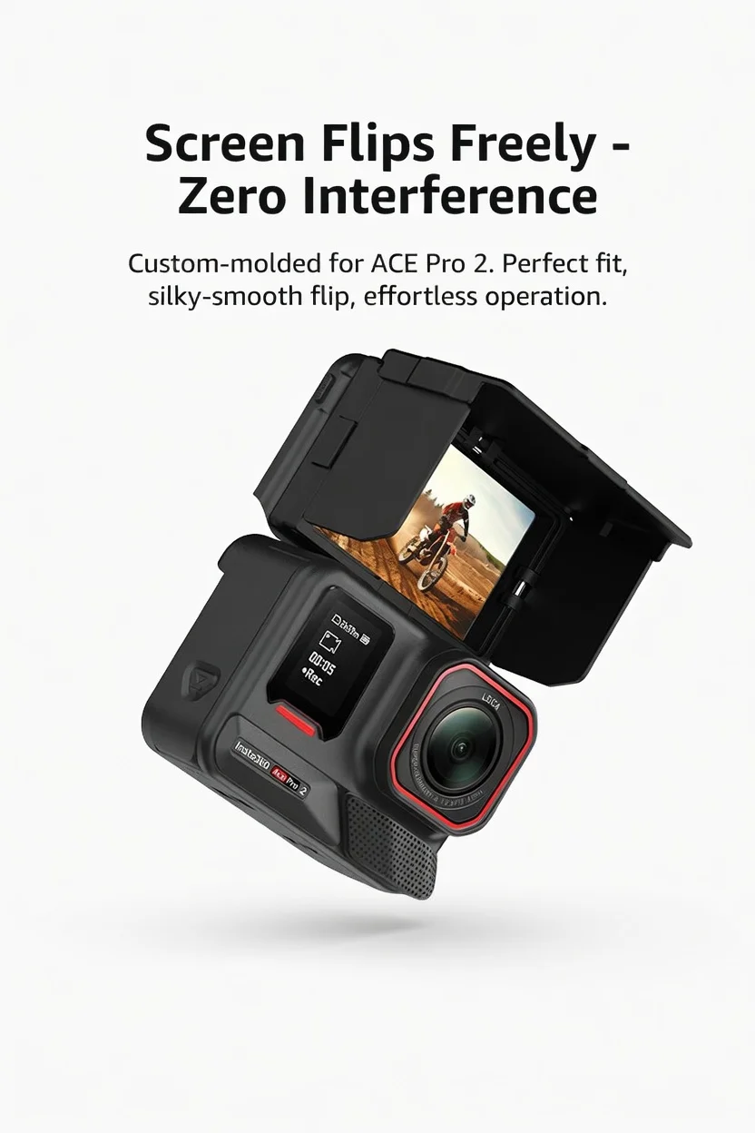 RONKOEN Für Insta360 Ace Pro 2/Pro SR-ARC-1 Magnetische Sonnenblende Faltbarer Blendschutz Bildschirmabdeckung Snap-On Sportkamera-Zubehör – Detail 8