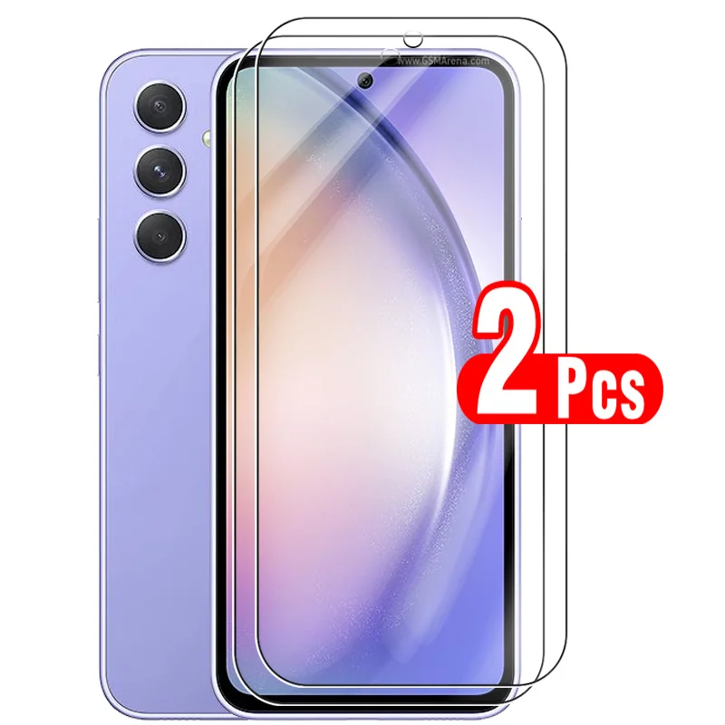 2 uds protector de pantalla de cristal para Samsung Galaxy A54 A 54 54A SamsungA54 película protectora de vidrio templado para teléfono de 6,4 pulgadas